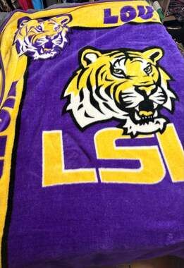 LSU Tigers Gameday Raschel Throw Blanket 50x60